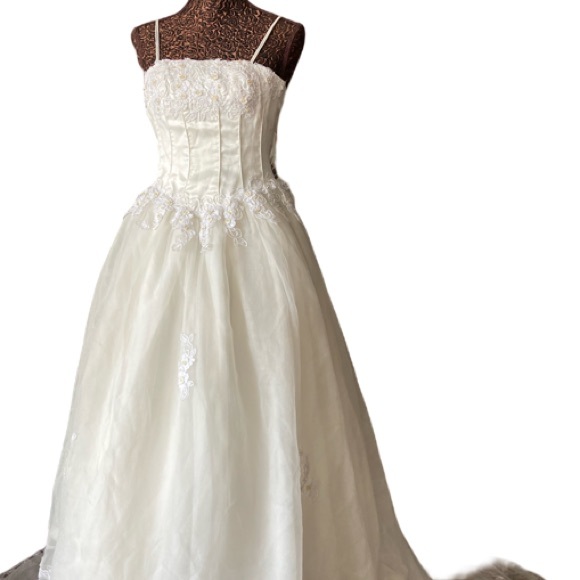 🤍 BALL GOWNS WHITE BEIGE DRESS/ # 008 - Picture 7 of 16